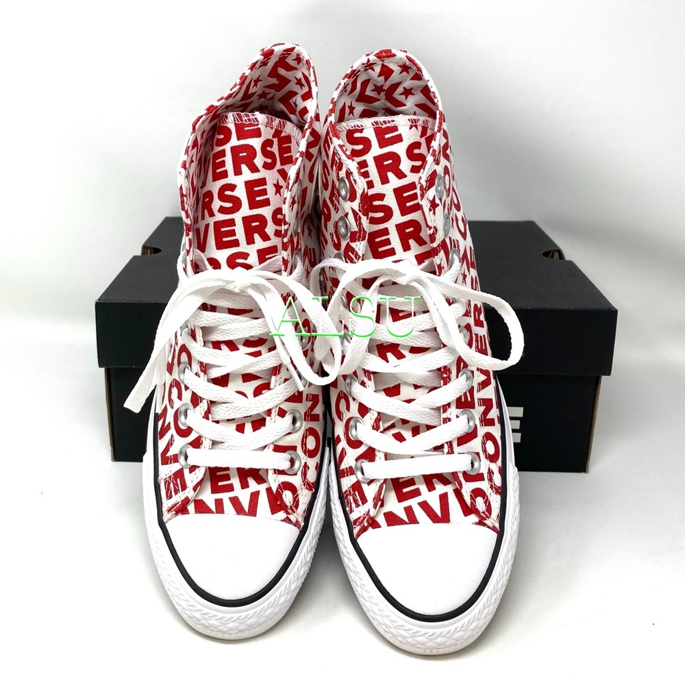 Converse Ctas High Top Logo Print Enamel Red Women - Picture 9 of 11